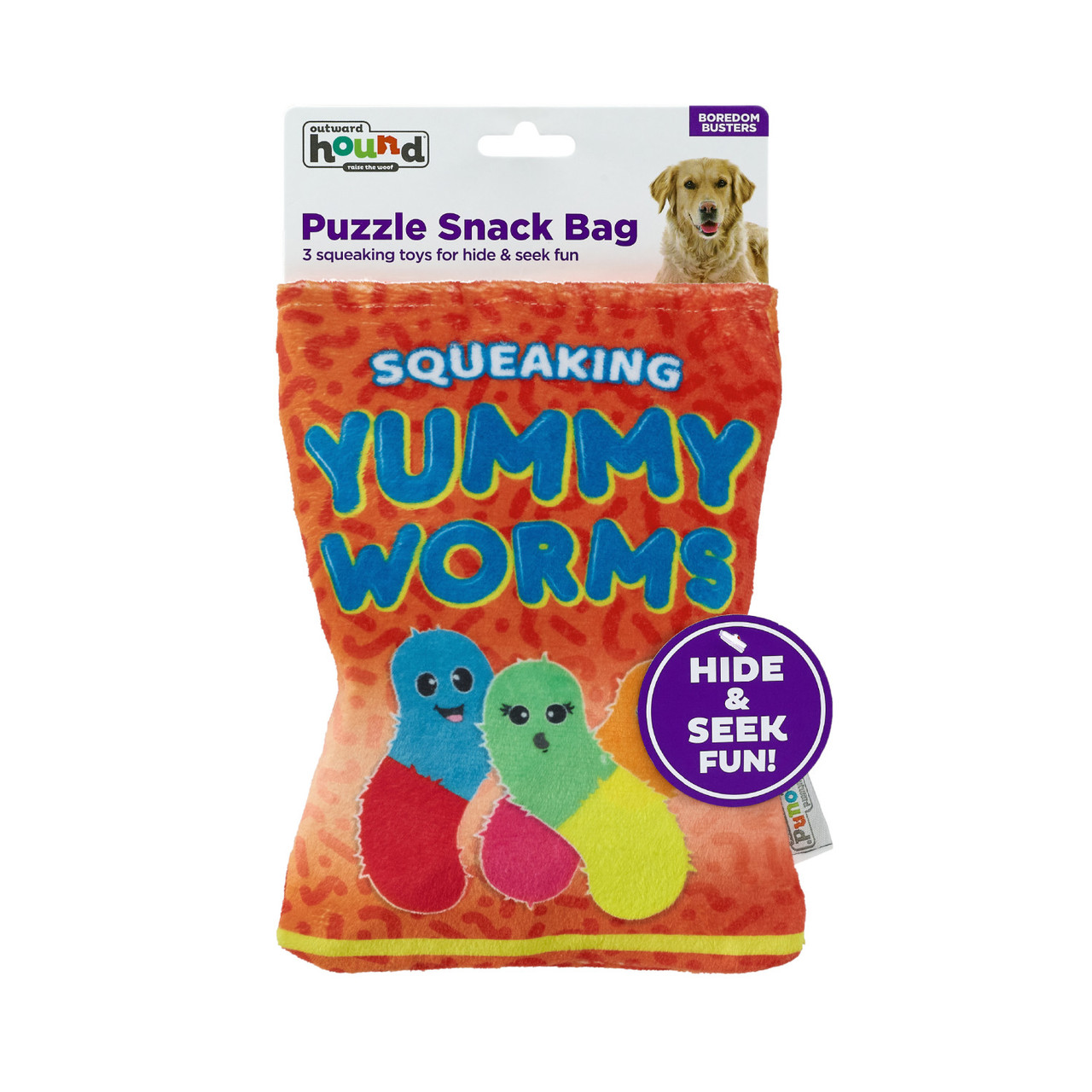 Snack Bag Yummy Worms Puzzle Dog Toy, Red - Image 6