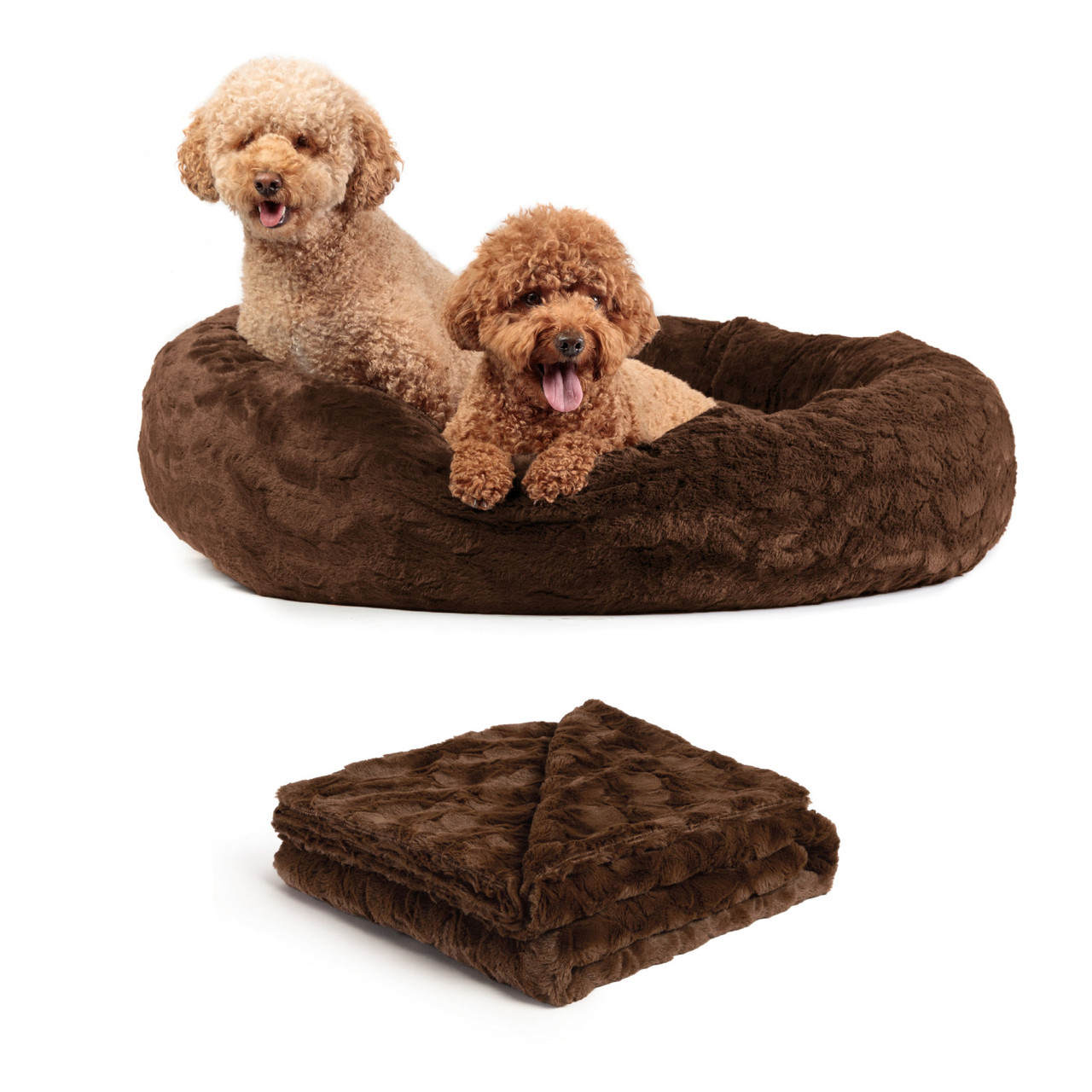 2 Piece Bundle: Donut Lux Bed, Throw Blanket Cat & Dog Bundle Set, 36x36 - Image 13