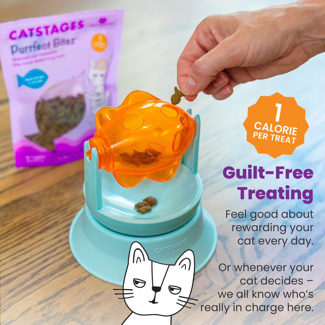 Catstages by Nina Ottosson Purrfect Bitez Natural Crunchy Cat Treats, Whitefish, 4oz - Image 4
