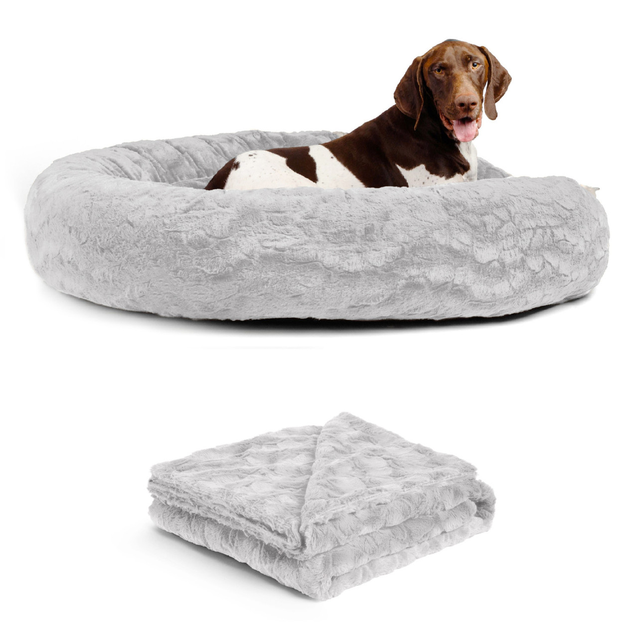 2 Piece Bundle: Donut Lux Bed, Throw Blanket Cat & Dog Bundle Set, 45x45 - Image 13