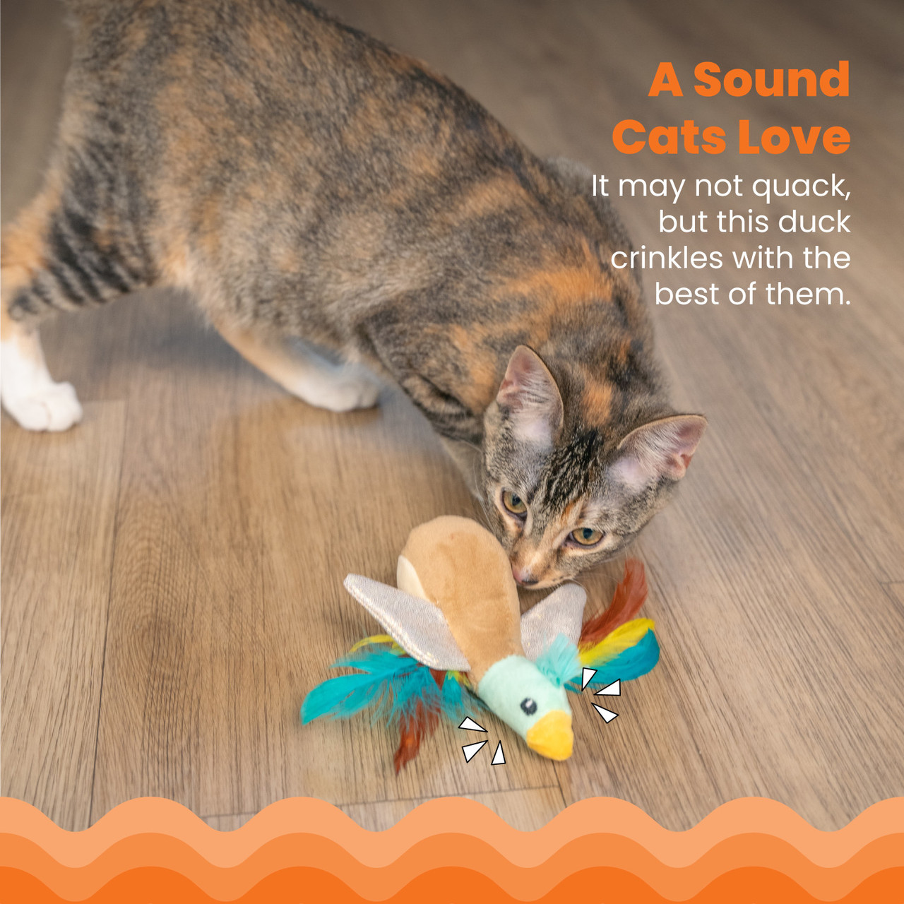 Flapperz Duck Plush Catnip Cat Toy, Multi - Image 3
