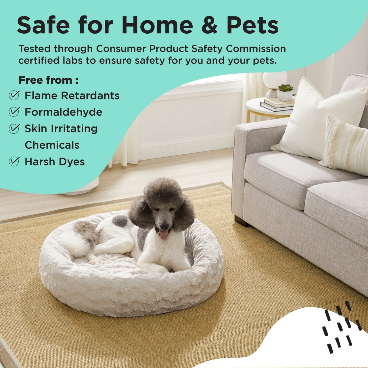 2 Piece Bundle: Donut Lux Bed, Throw Blanket Cat & Dog Bundle Set, 36x36 - Image 5