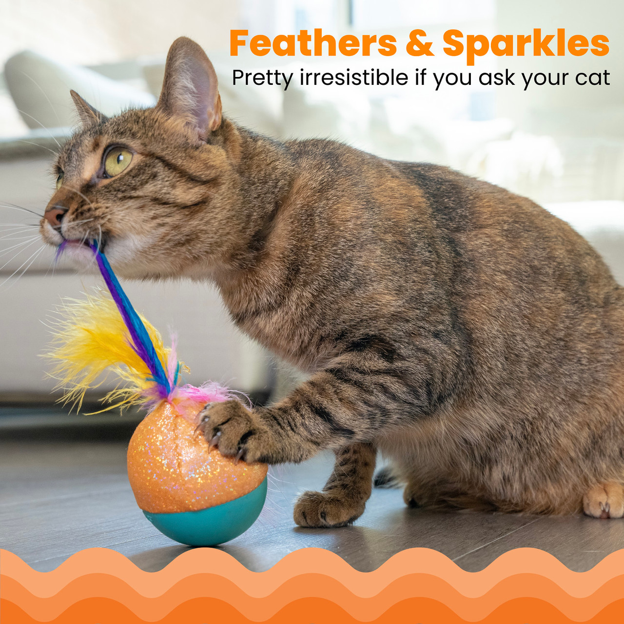 Whack N’ Wobble Ball Interactive Cat Toy, Multi - Image 3
