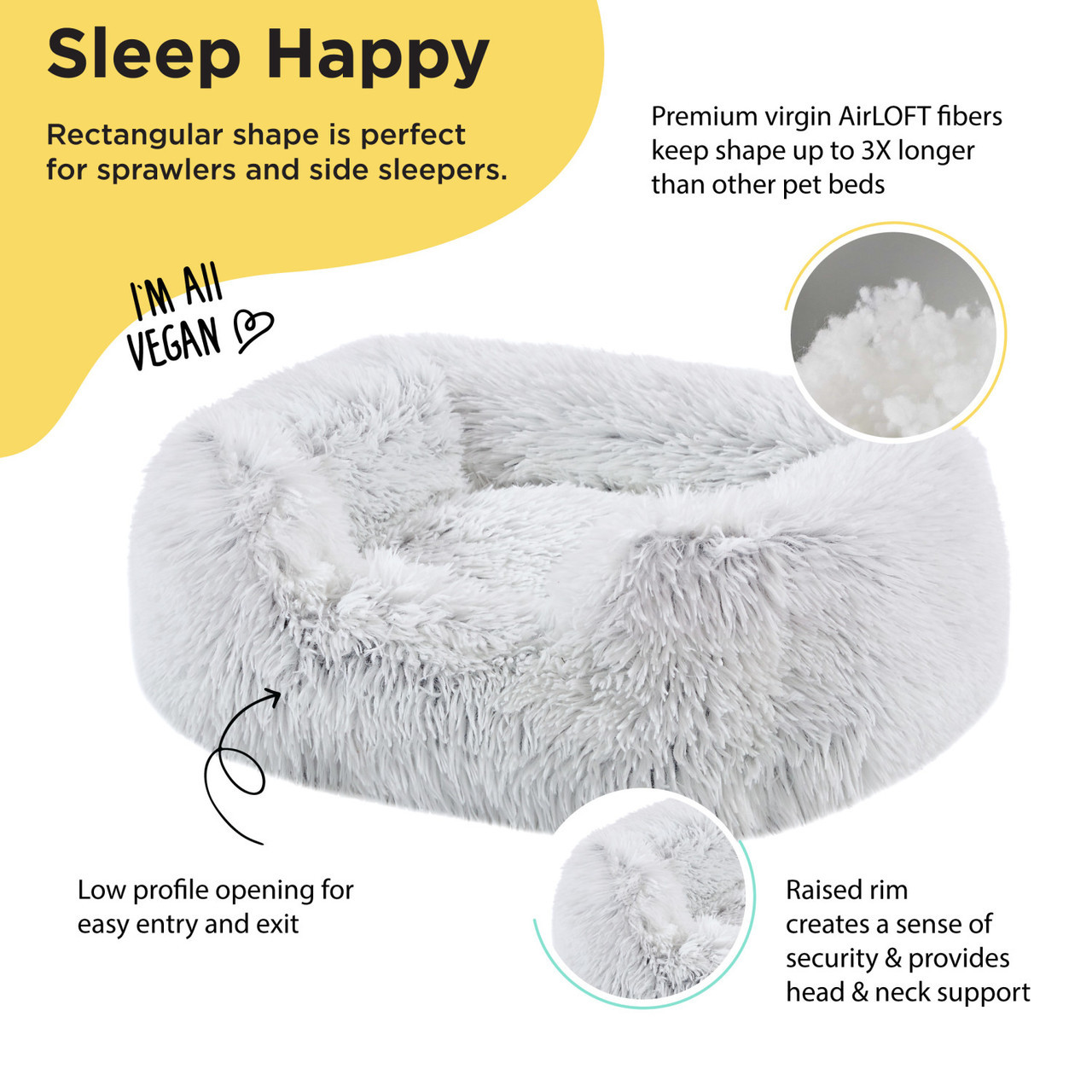 Soothe & Snooze Lounge Shag Dog Bed - Image 2