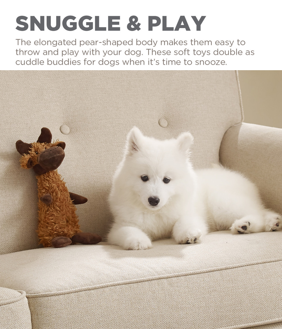 Scruffles Plush Dog Toy, Moose - Image 11