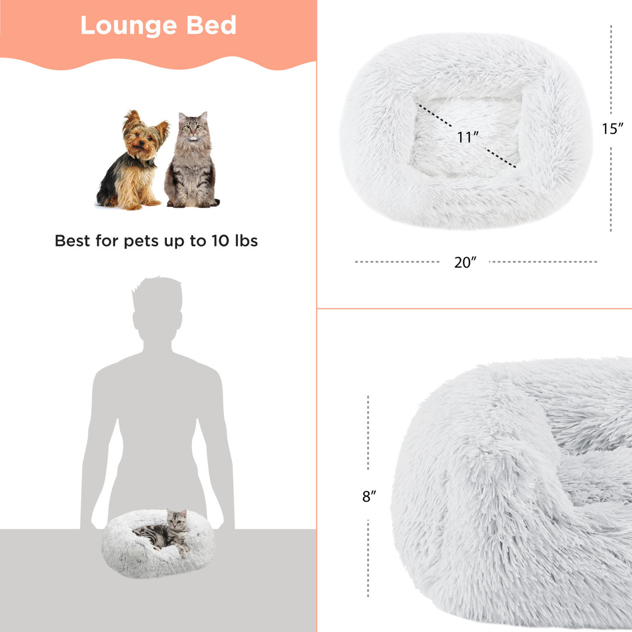 Soothe & Snooze Lounge Shag Dog Bed - Image 4