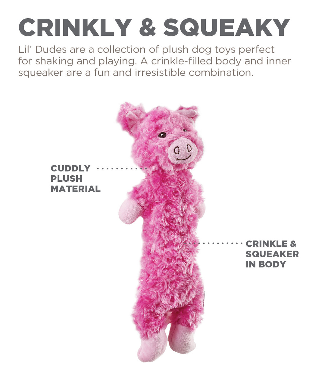 Lil' Dudes Plush Dog Toy - Image 4