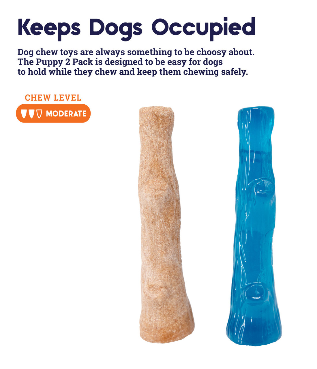 Dogwood Wood Alternative Dog Chew Toy, Puppy 2-pack, Multi, Small - Image 3