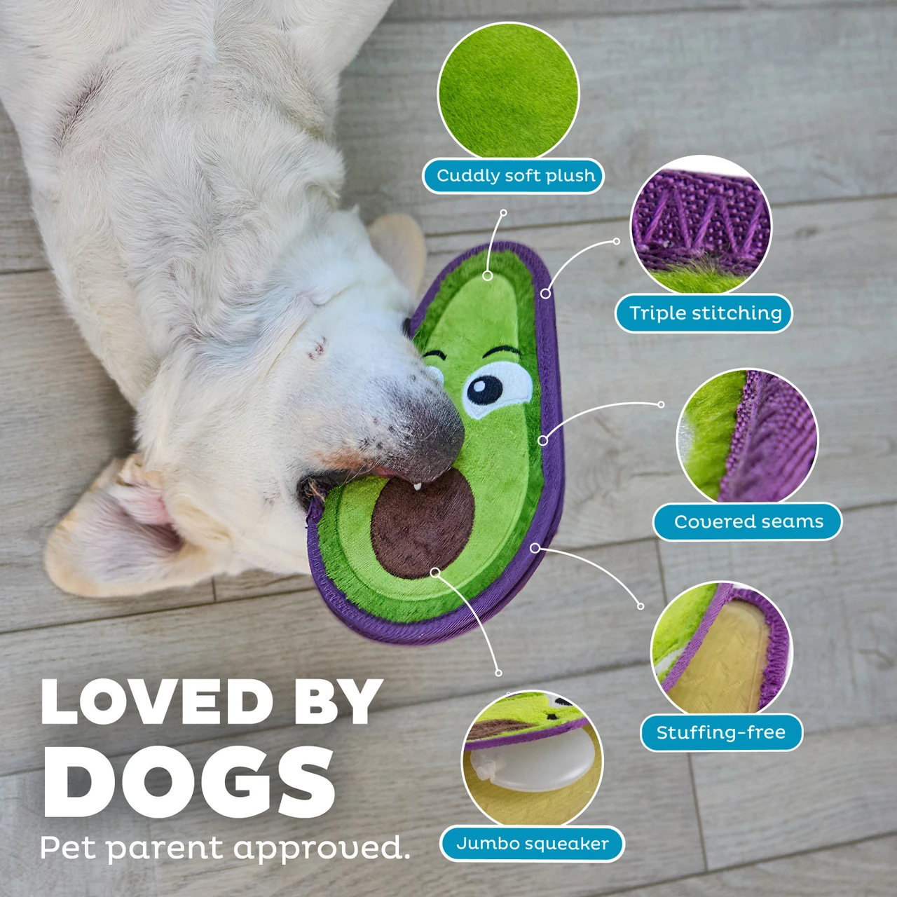 Tough Skinz Avocado Durable Dog Toy, Green - Image 4