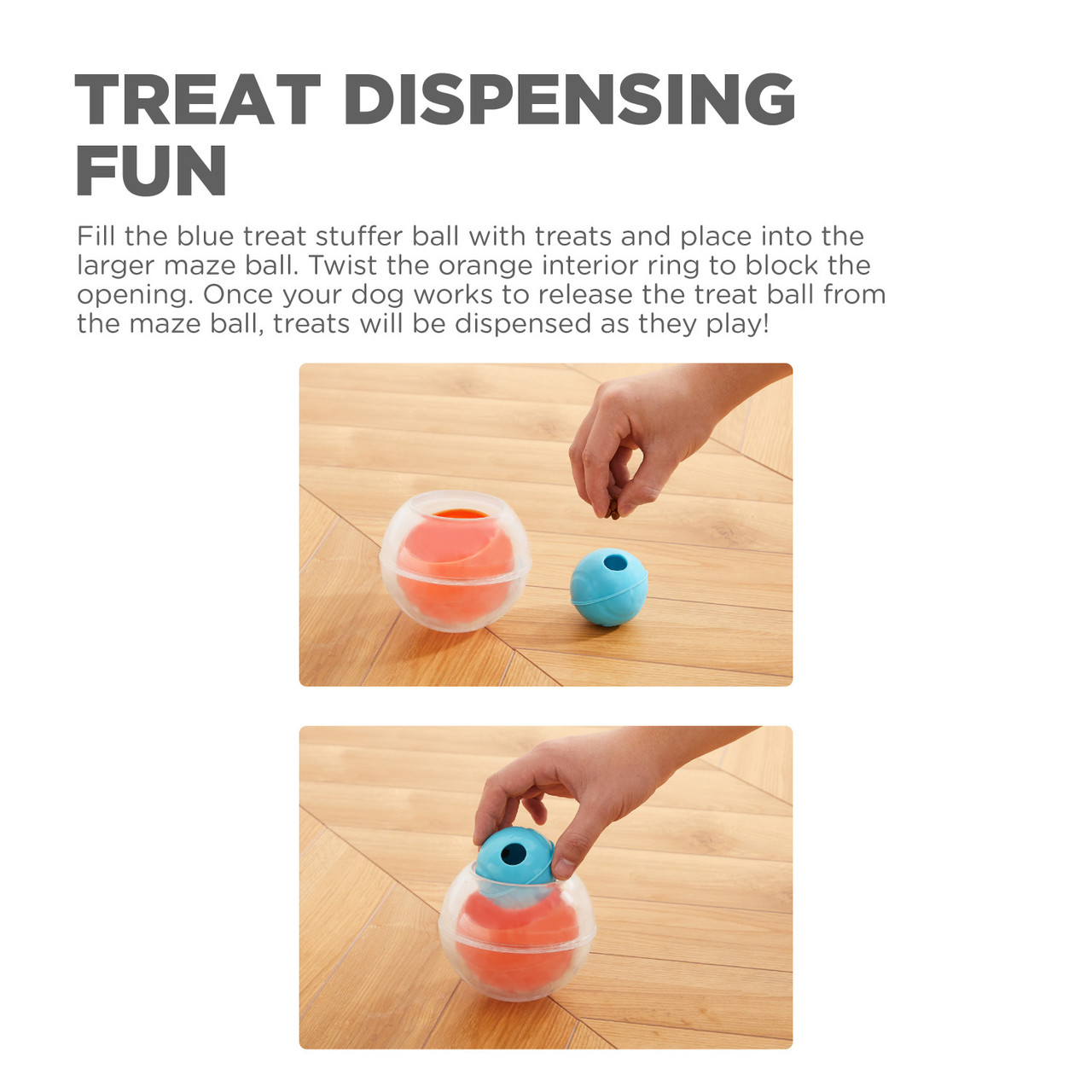 Dog Rumble Puzzle Interactive Dog Ball Puzzle, Orange - Image 3