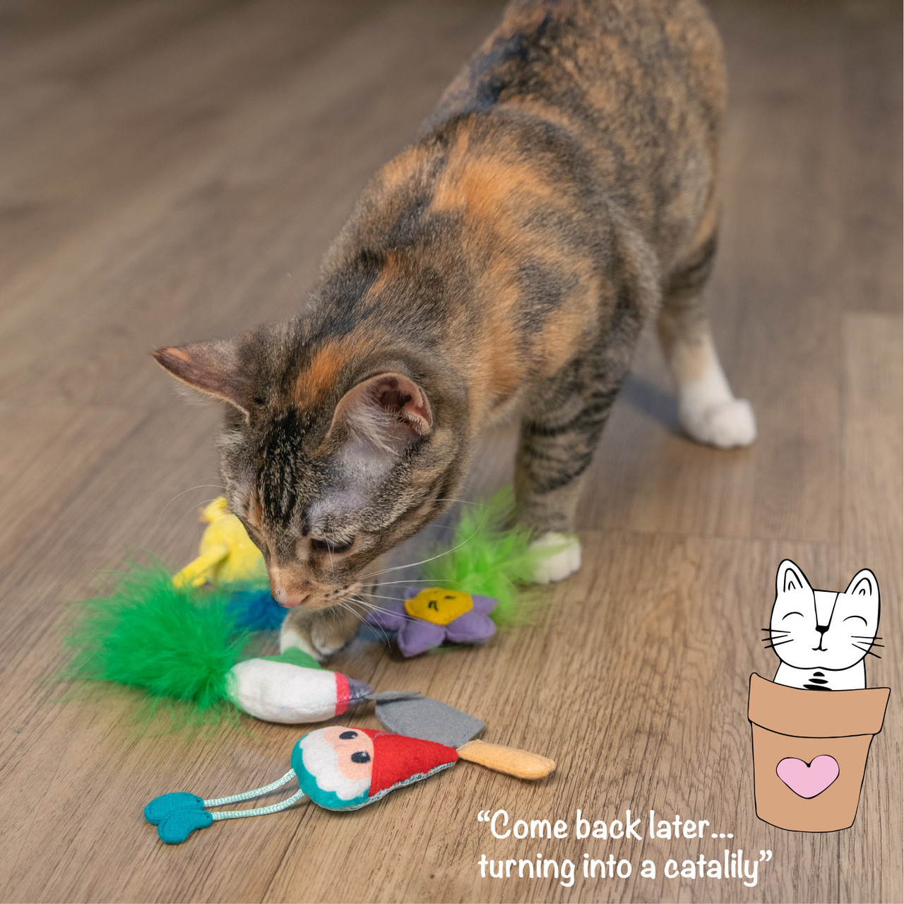 Garden Fur-ends Cat Toys - 6 Pack, Multi - Image 6