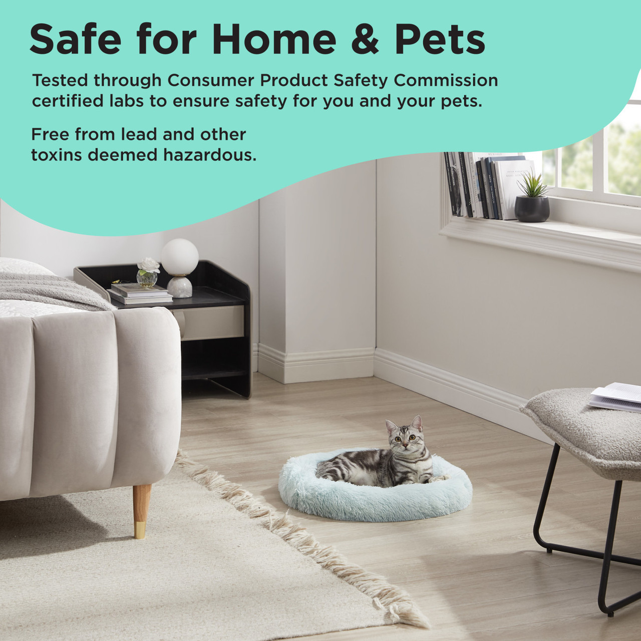 Calming Oval Cat Bed Pad, 21X19 - Image 5