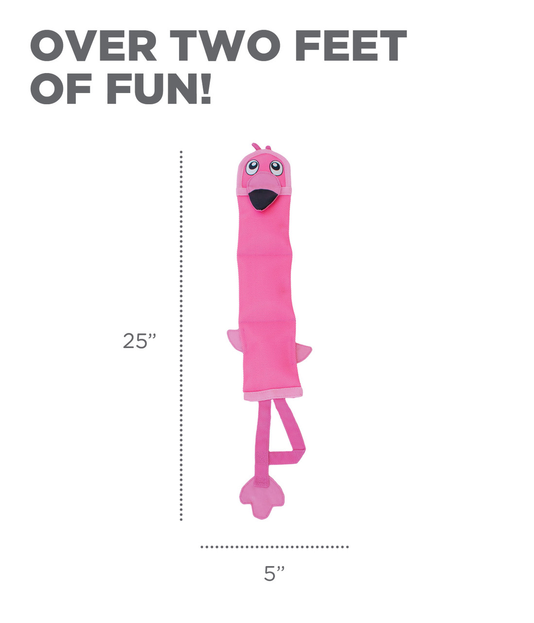 Fire Biterz Tropical Plush Interactive Dog Toy, Flamingo - Image 5