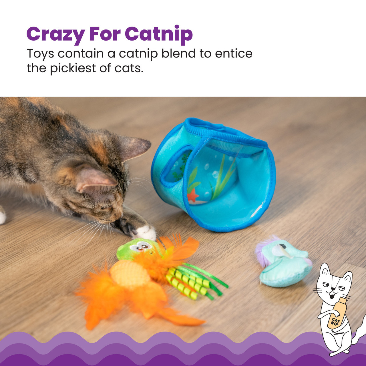 Hide & Seek Fish Bowl Cat Puzzle Toy, Blue - Image 4