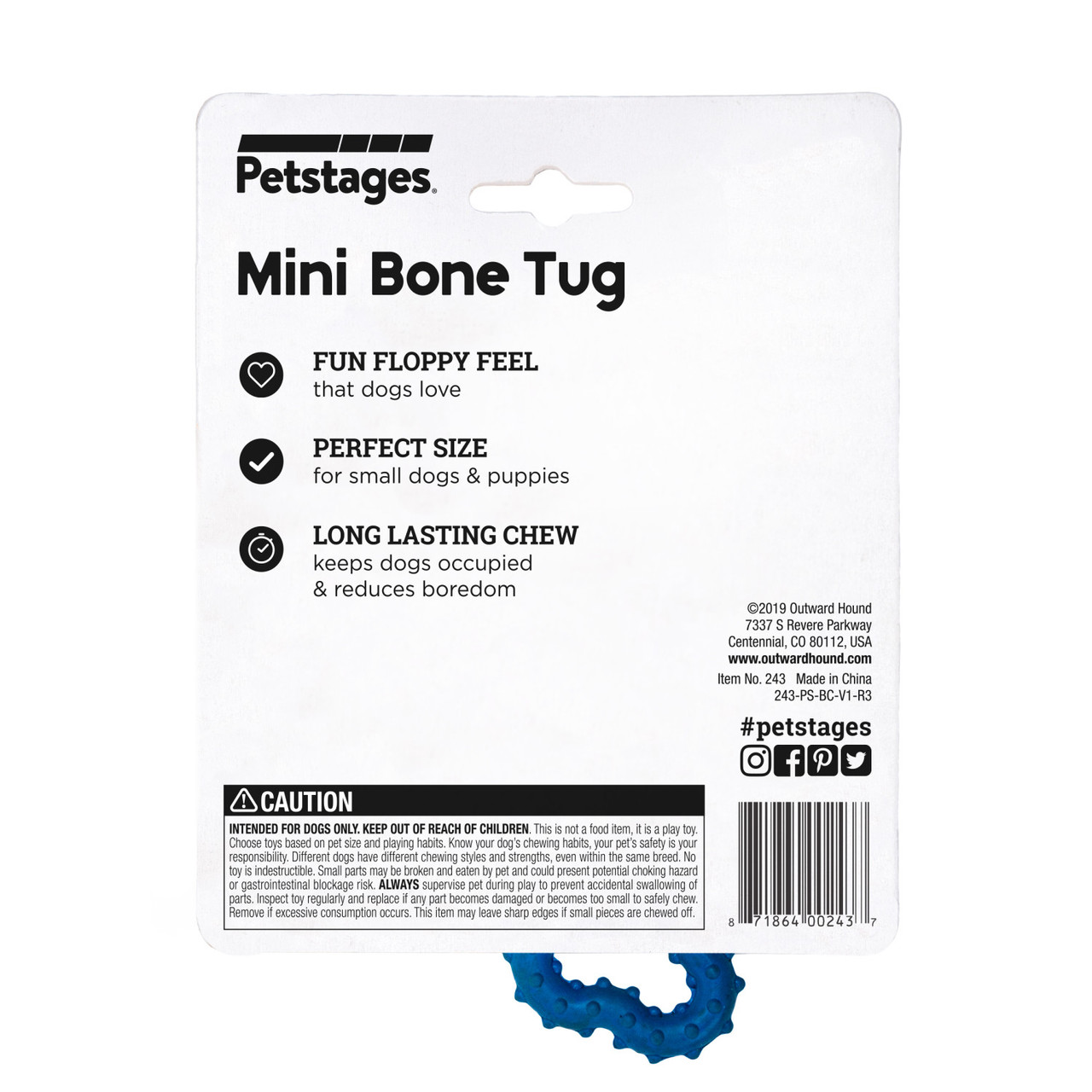 Mini Bone Tug Puppy Chew Toy, Multi - Image 7