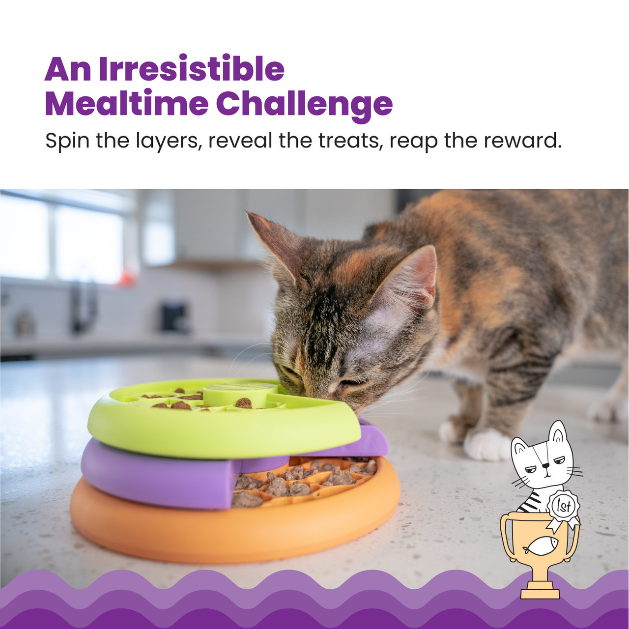 Kitty Lickin' Layers Cat Fun Feeder Treat Puzzle - Image 2