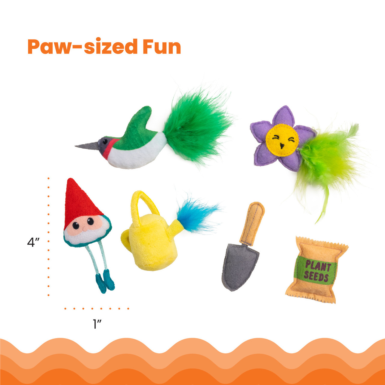 Garden Fur-ends Cat Toys - 6 Pack, Multi - Image 5