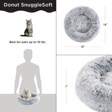 SnuggleSoft Faux Fur Pet Bed, Grey - Image 5