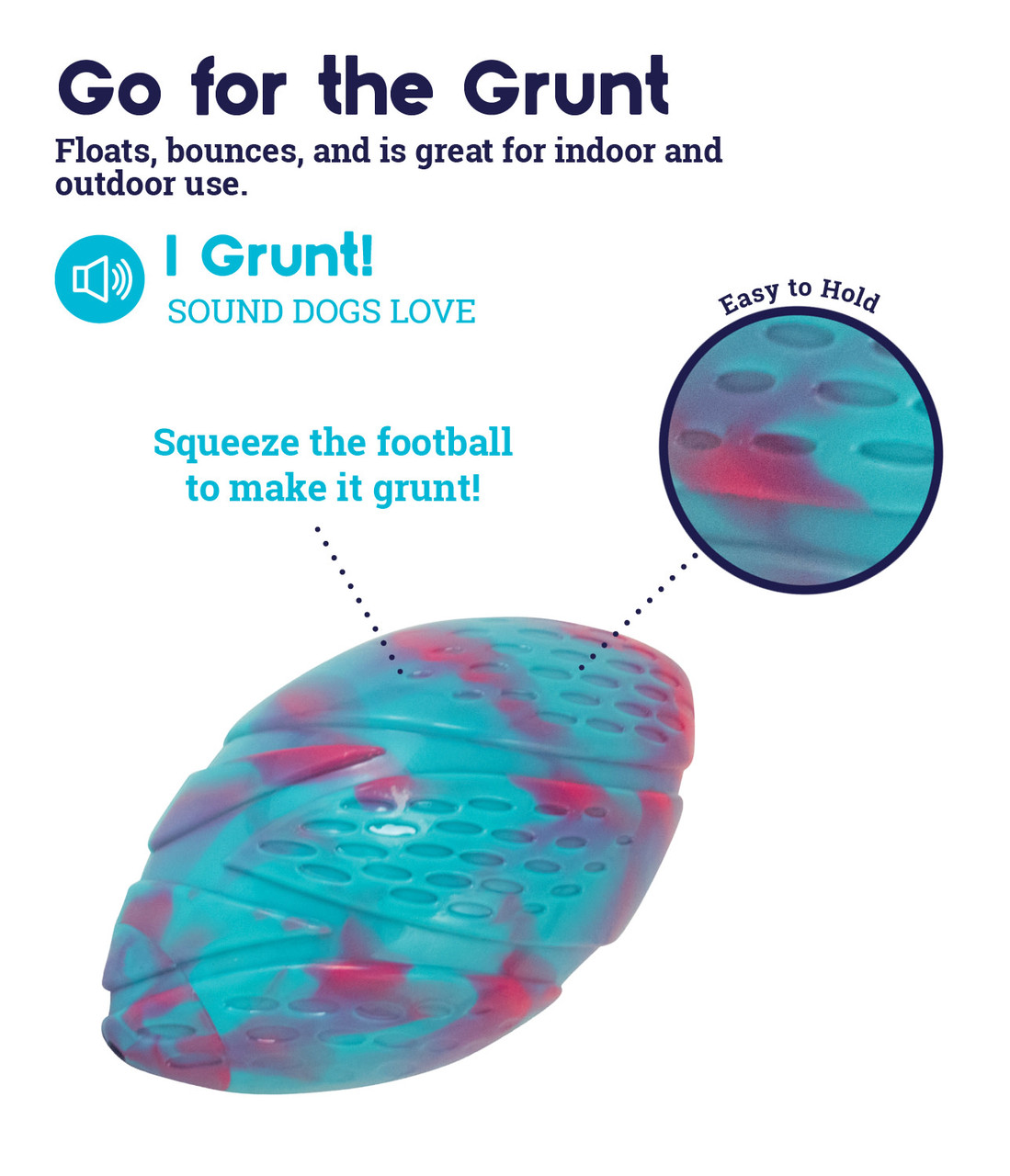 Grunt N' Punt Football Dog Toy, Multi - Image 2