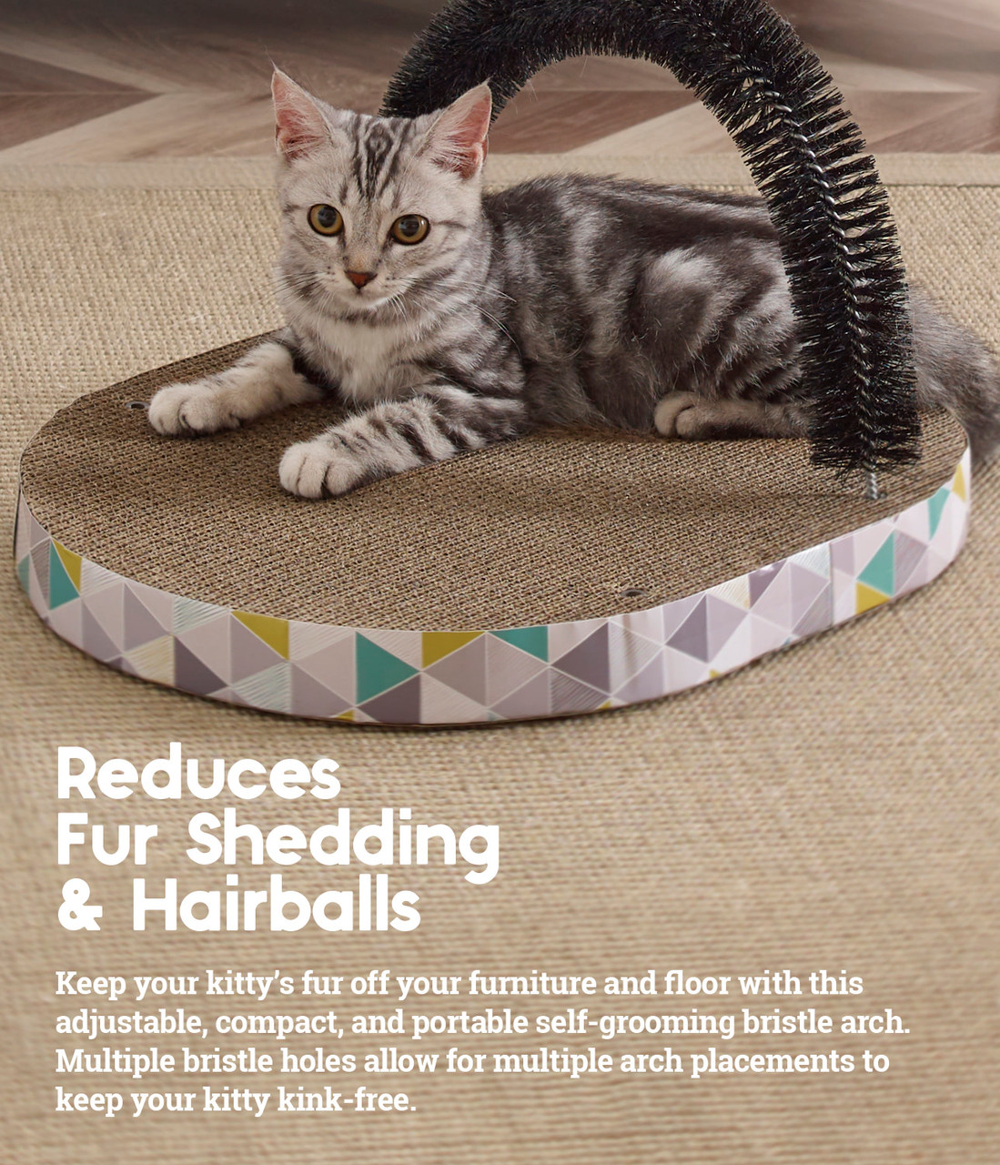 Scratch & Groom Cat Scratch Pad, Tan - Image 5