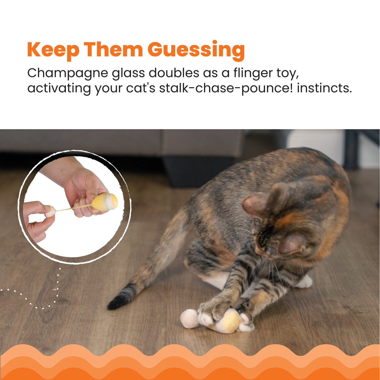 Purrsecco & Cupcakes Cat Toys - 6 Pack, Multi - Image 2