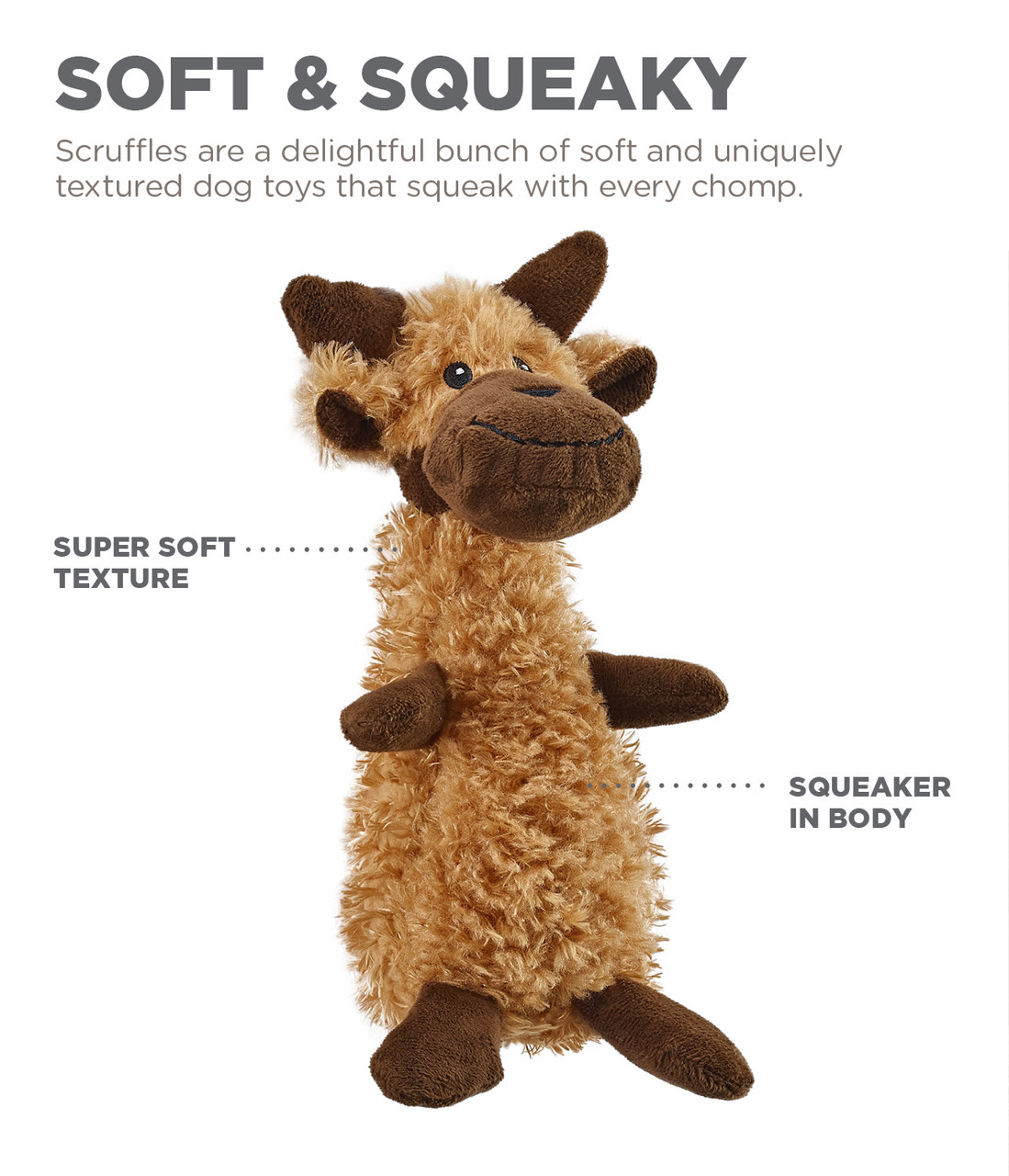 Scruffles Plush Dog Toy, Moose - Image 10