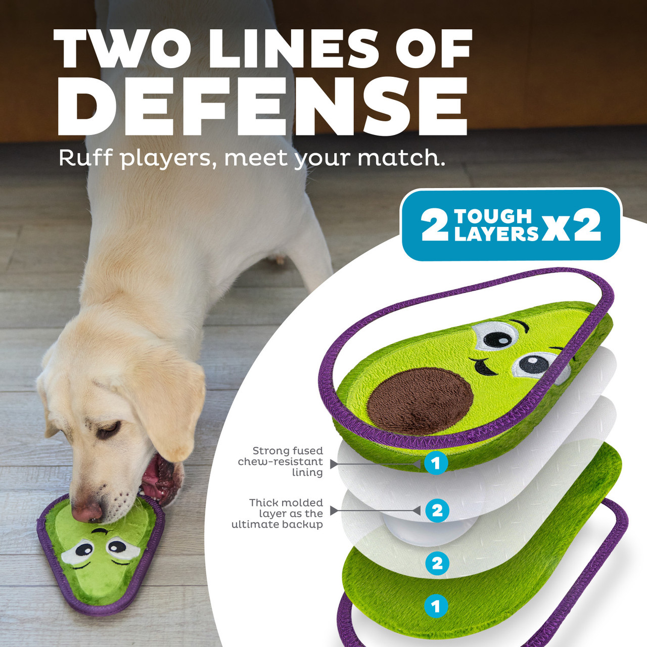 Tough Skinz Avocado Durable Dog Toy, Green - Image 2