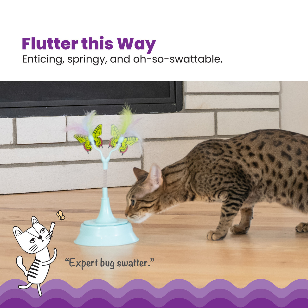 2-in-1 Flutter Toy Cat Toy and Cat Ball Track Topper - Image 2