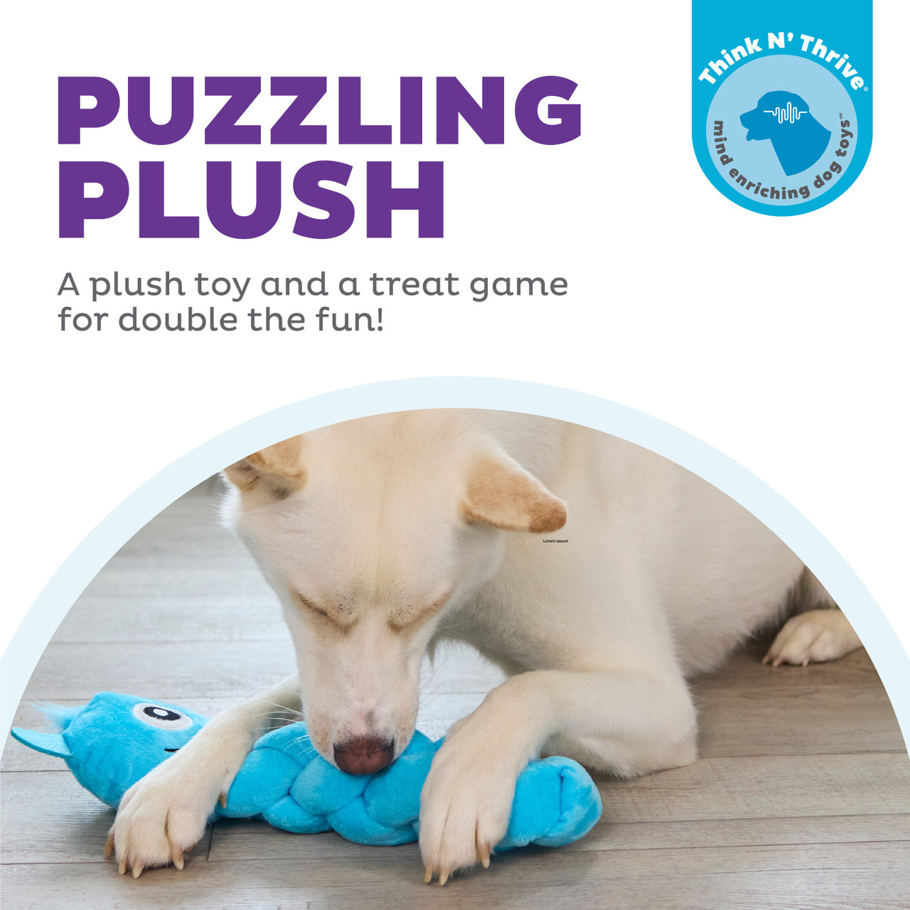 Twistiez Monster Plush Dog Treat Puzzle, Blue - Image 2