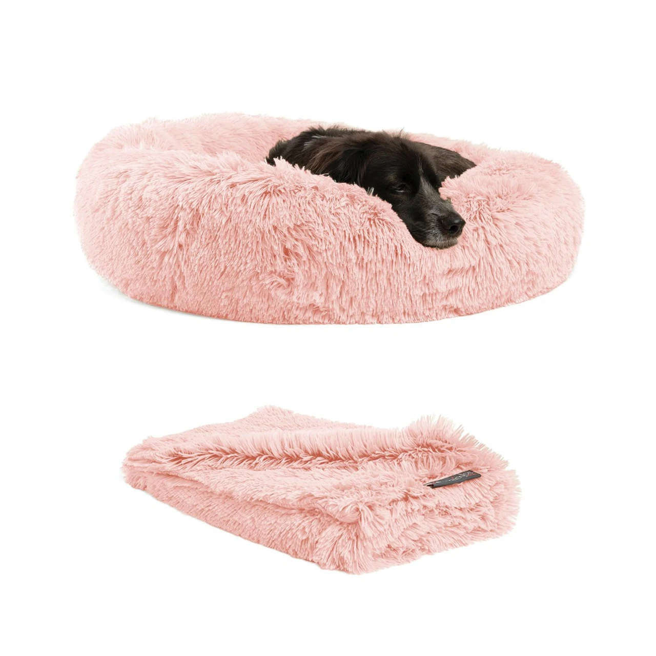 2 Piece Bundle: Donut Shag Bed, Throw Blanket Cat & Dog Bundle Set, 30x30 - Image 11