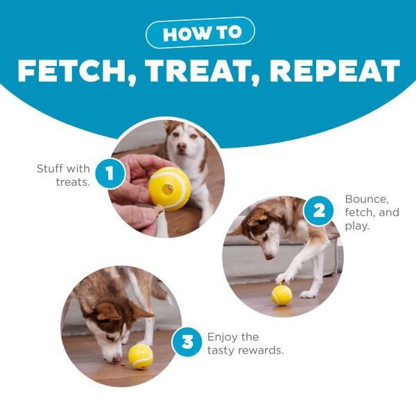 Orbee-Tuff Tennis Ball Treat-Dispensing Dog Chew Toy, Yellow - Image 4
