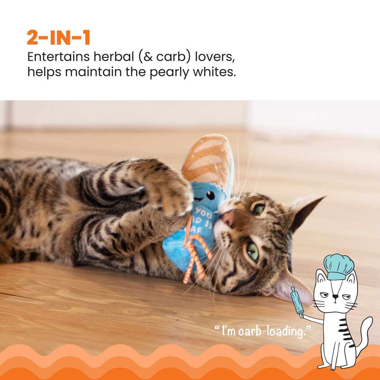 Loaf Kicker Catnip Toy and Dental Toy for Cats - Image 2