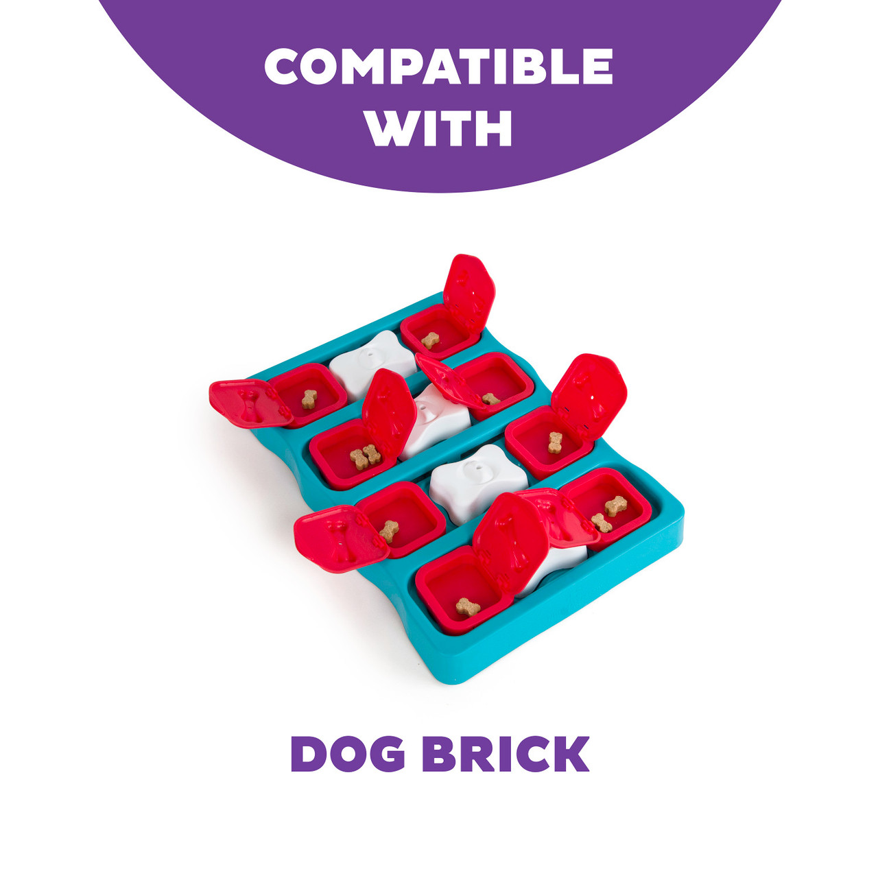Outward Hound Nina Ottosson Extra Doors for Dog Brick Dog Puzzle - 5 Pack, Red - Image 3