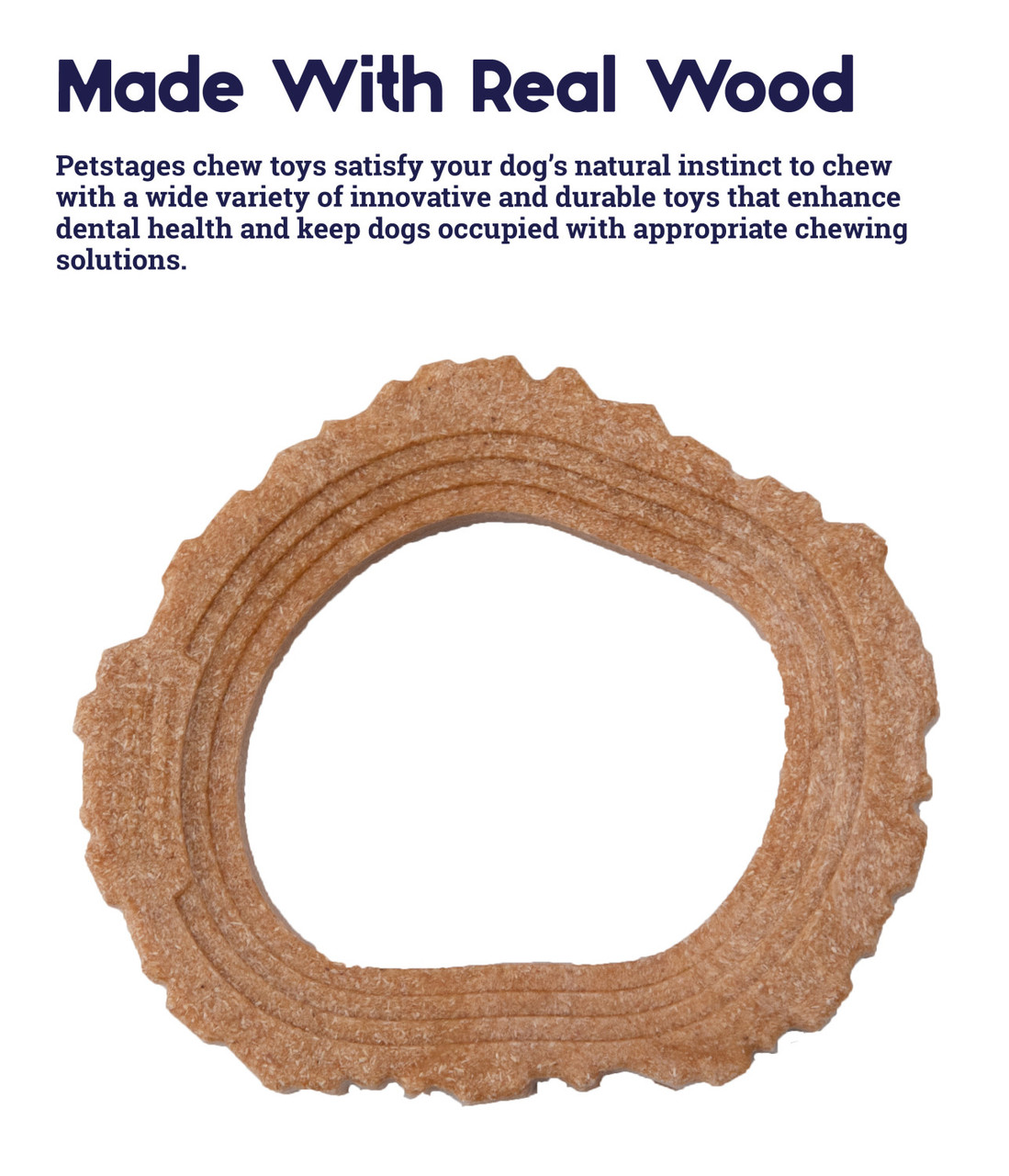 Dogwood Ring Dog Chew Toy, Brown, Small - Image 4