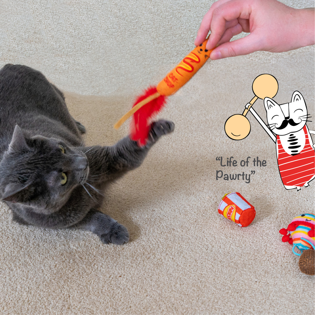 Pawrty Catnip Cat Toys - 3 Pack, Multi - Image 6
