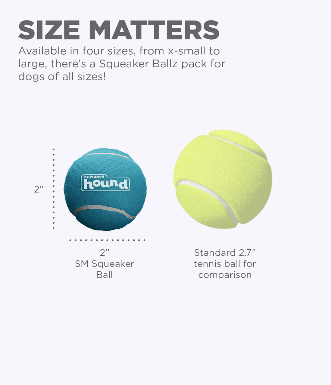 Squeaker Ballz Squeaky Tennis Balls, Small - Image 3
