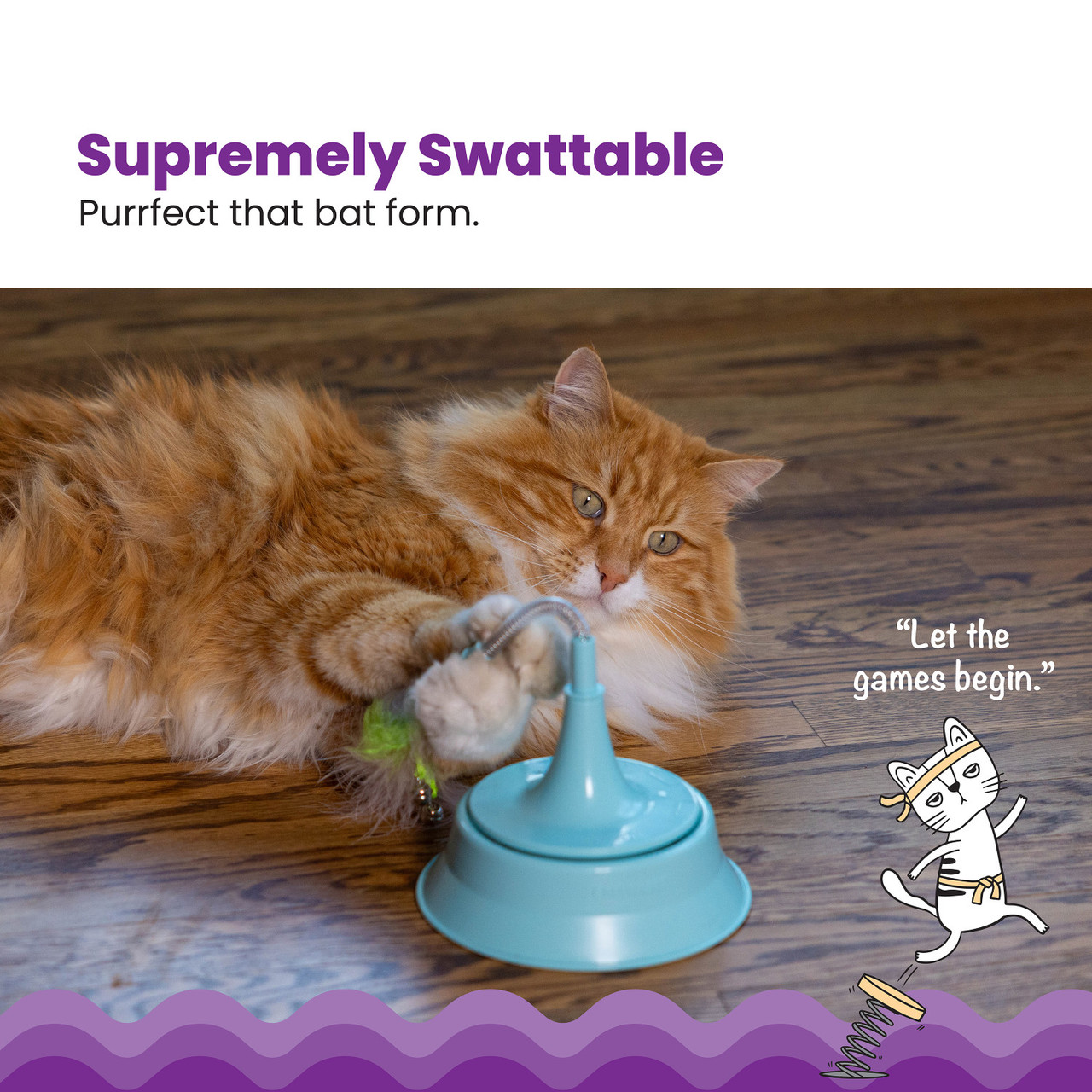 2-in-1 Spring Toy Cat Toy and Cat Ball Track Topper - Image 2